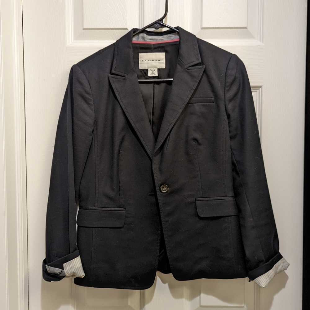 Banana Republic Black Blazer Stretch 6P
